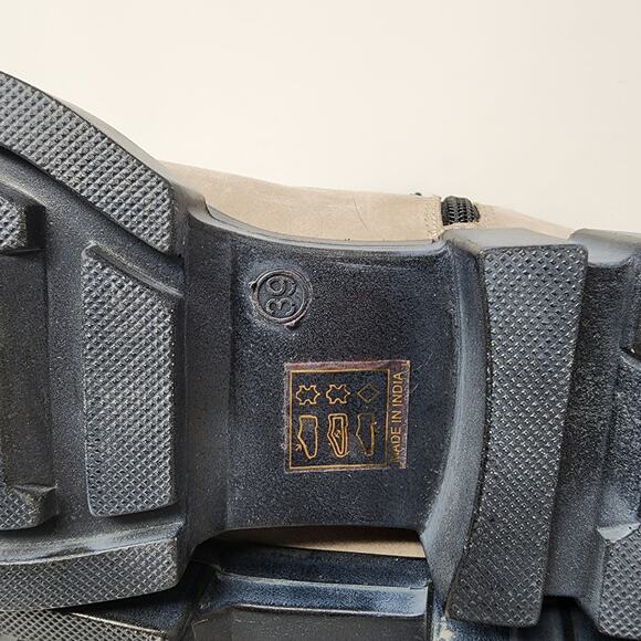 Free People Brooks Chelsea Boots Women EU39/US8.5 Taupe Suede Mid Calf Full Zip - Picture 12 of 13